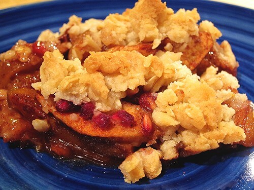 Apple and pomegranate crisp