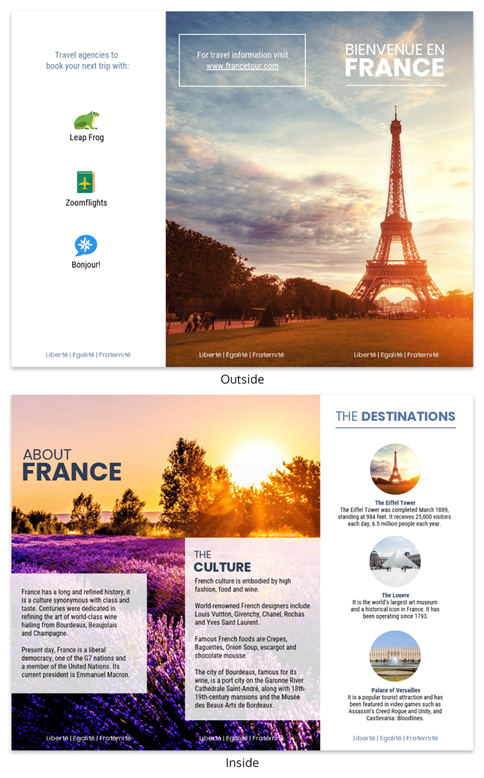 FRANCE TRAVEL TRI-FOLD BROCHURE